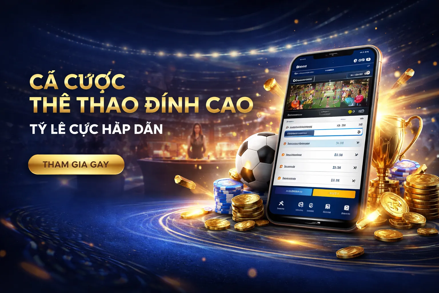 Sân vận động bóng đá với khán giả hò reo, tượng trưng cho cá cược thể thao sôi động tại 678bet