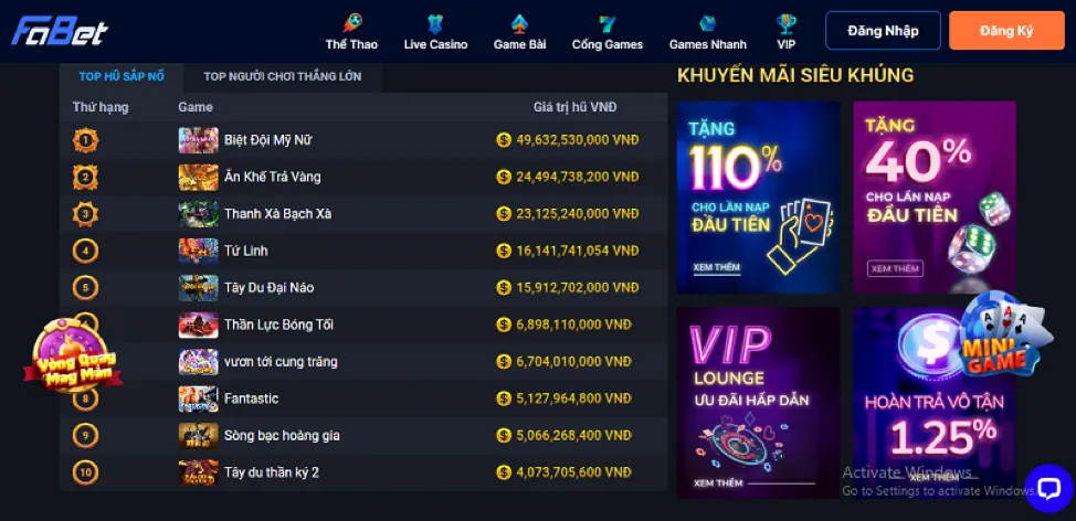 Đa dạng sản phẩm giải trí tại 678bet: Thể thao, casino, nổ hũ